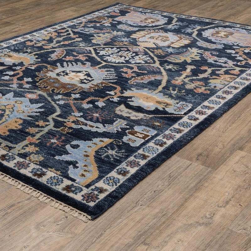 Maylin Traditional Oriental Navy/ Multi Area Rug