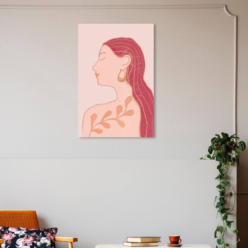 Wynwood Studio Canvas People and Portraits Natural Herbs Girl Red and Dark Red Traditional Wall Art Canvas Print - 30 x 20