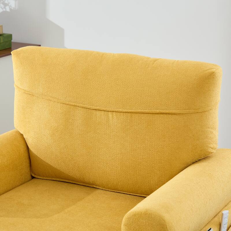 Modern Minimalist Chenille Fabric Chaise Lounge Recliner Single Sofa