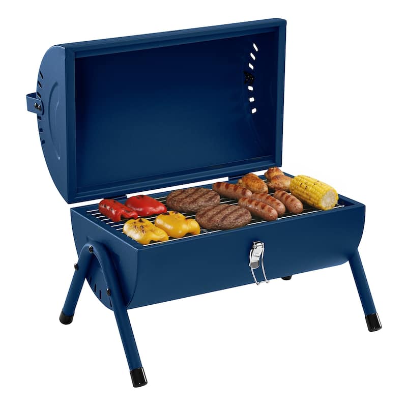 Royal Gourmet CC1015B Portable Charcoal Grill with Four Air Vents - Blue