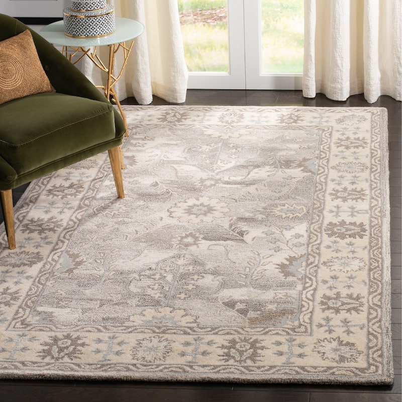 SAFAVIEH Handmade Wyndham Concepcio Modern Wool Rug - 8' x 10' - Ivory/Taupe
