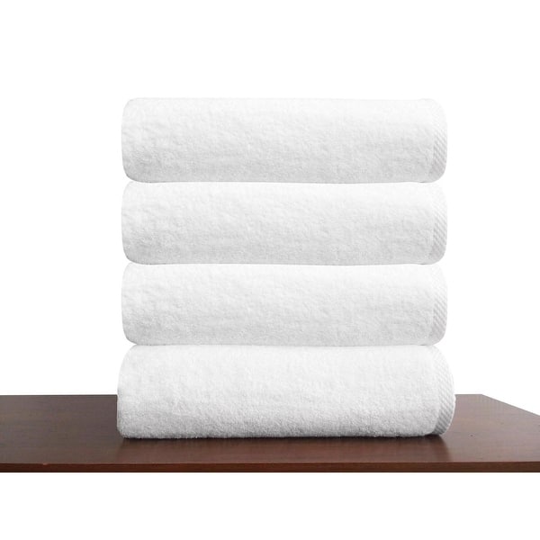 White Classic Luxury Cotton Bath Towels Large, Hotel Bathroom Towel, 27 x  54, 4 Pack