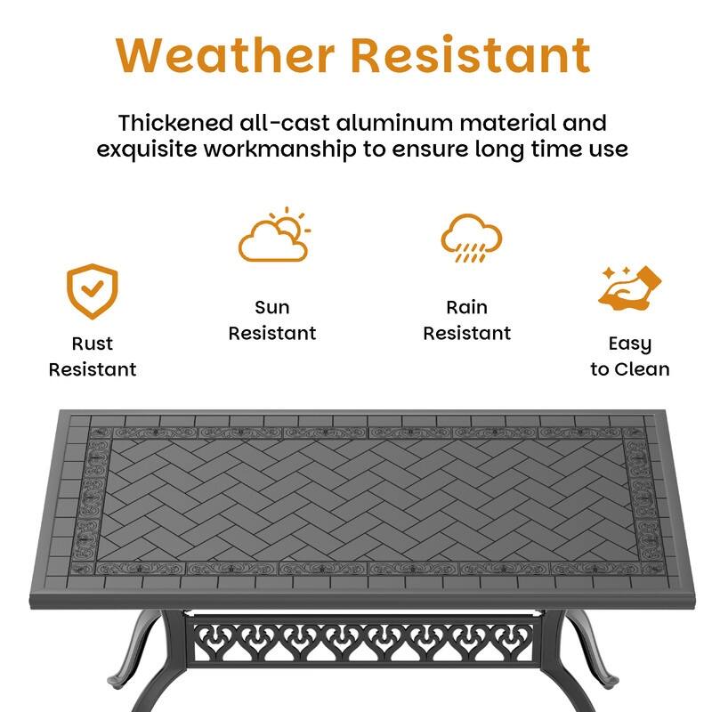 Traditions 7-Piece Patio Outdoor Dining Set with 6 Dining Chairs and Rectangular Dining Table, Rust Free