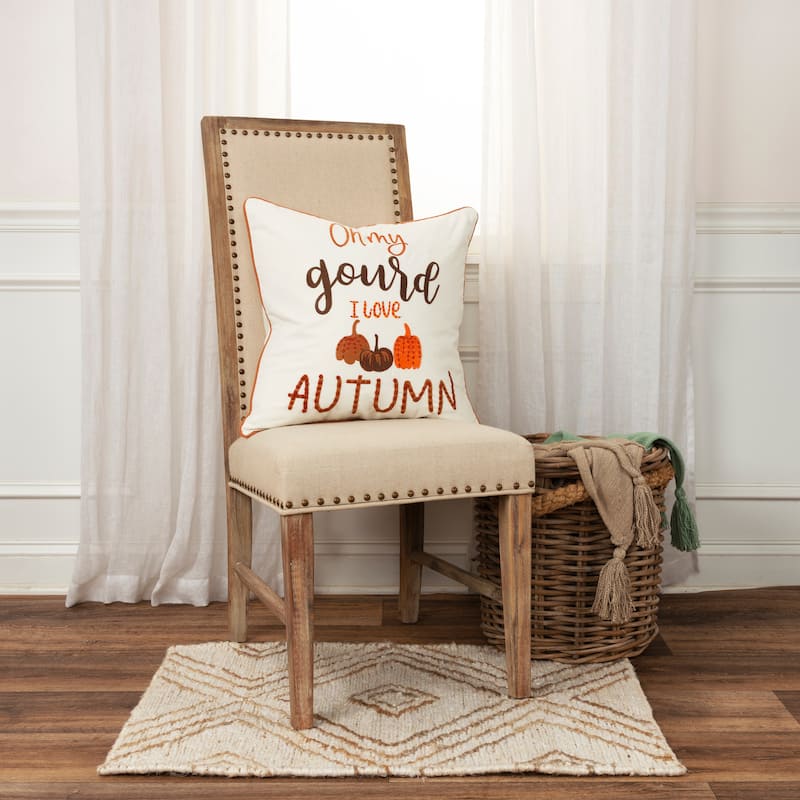 Rizzy Home Gourd I Love Autumn Throw Pillow Cover