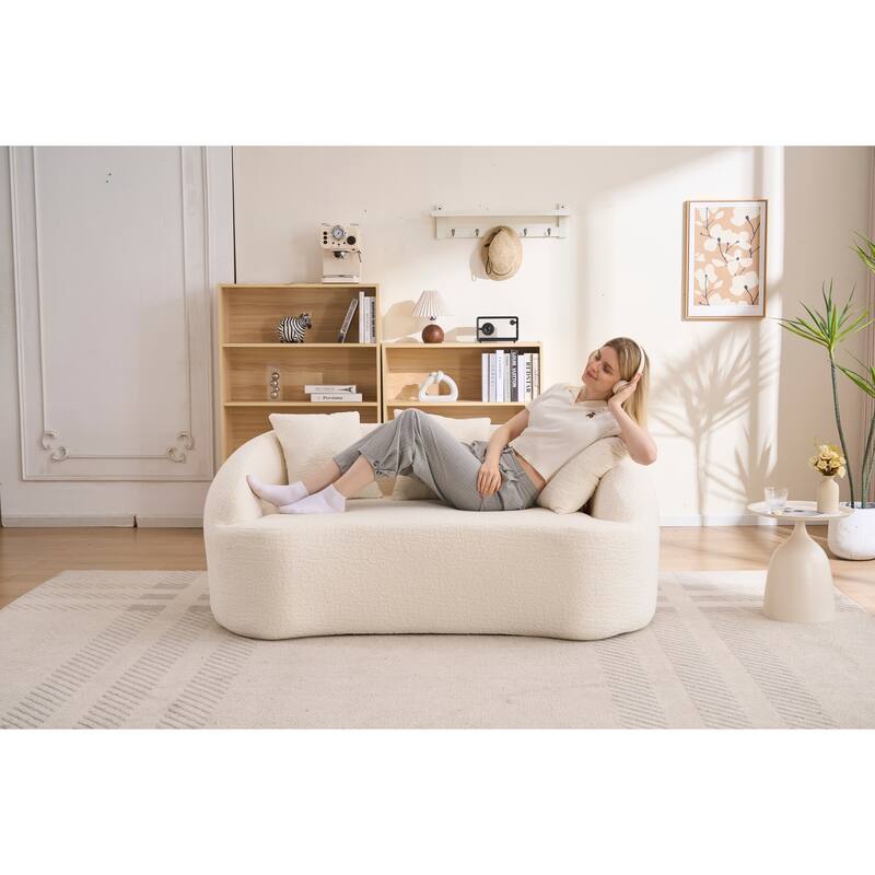 LY-049S Curved Modern Boneless Sofa Loveseat, Backrest Upgrade