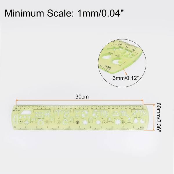 Shatterproof Scale Unbreakable Flexible Rulers Double Scale Shatterproof Folding Plastic ...