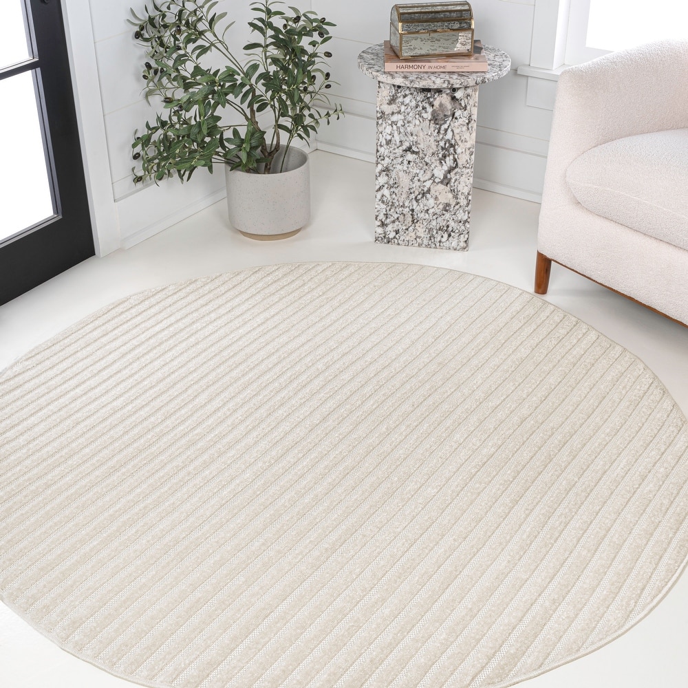 JONATHAN Y Maribo Minimalist Scandi Striped Navy/ivory Area Rug