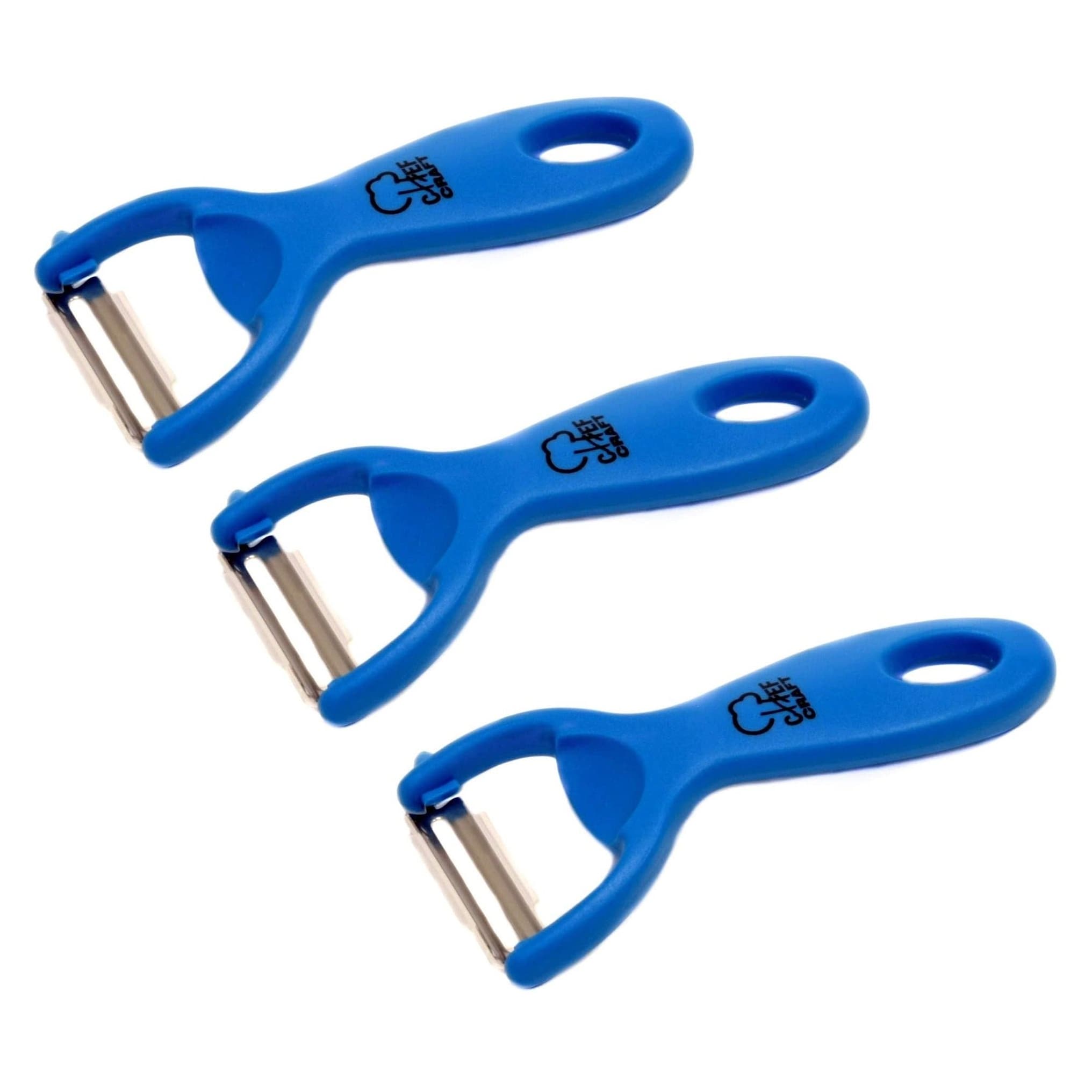 Chef Craft Blue Y-Shaped Vegetable Peeler - Sharp Stainless Steel Blade with Comfortable Handle
