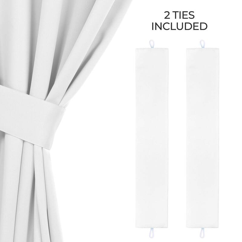 Superior Solid Machine Washable Room Darkening Blackout Curtains with Back Tabs, Set of 2