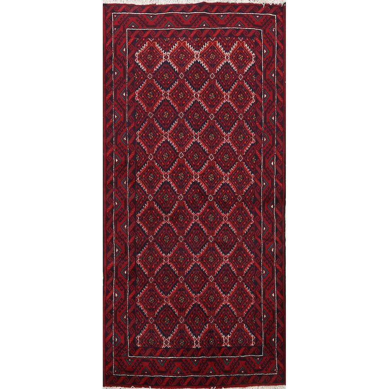 Traditional Balouch Persian Area Rug Hand-knotted Wool Carpet - 3'4" x 6'3"