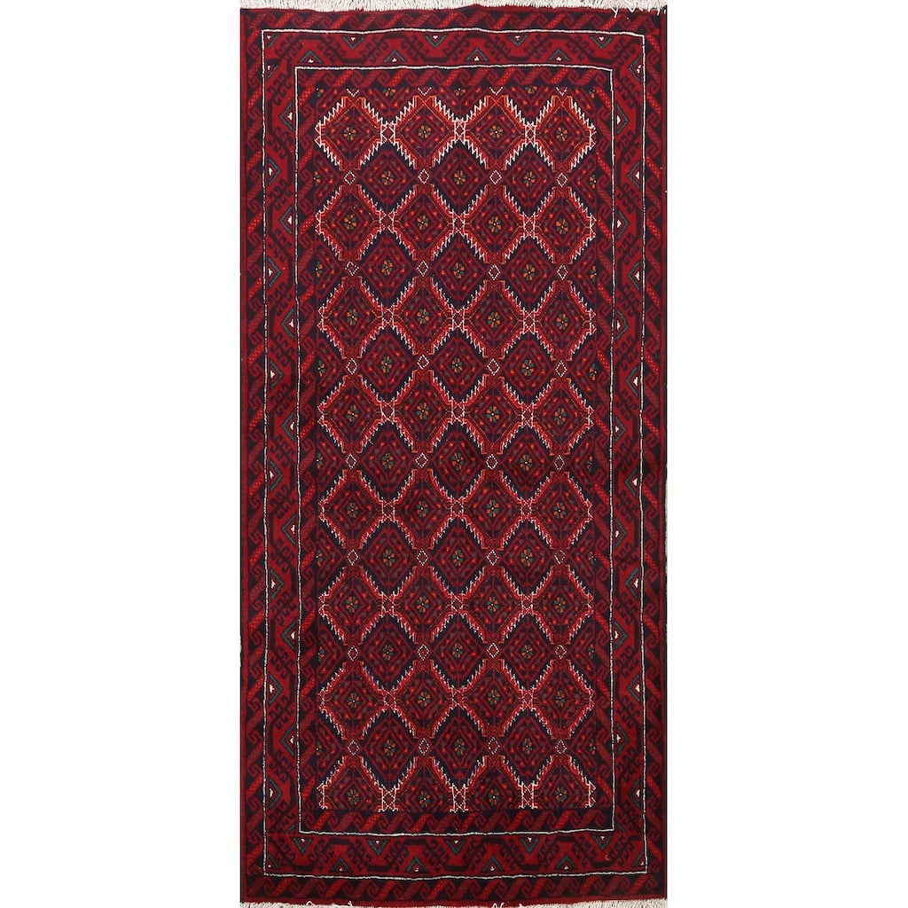 Traditional Balouch Persian Area Rug Hand-knotted Wool Carpet - 3'4" x 6'3"