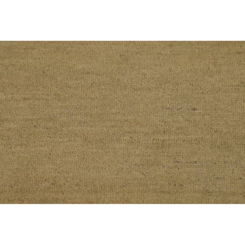 Gold Gabbeh Modern Runner Rug Handmade Wool Carpet - 2'9"x 10'0"