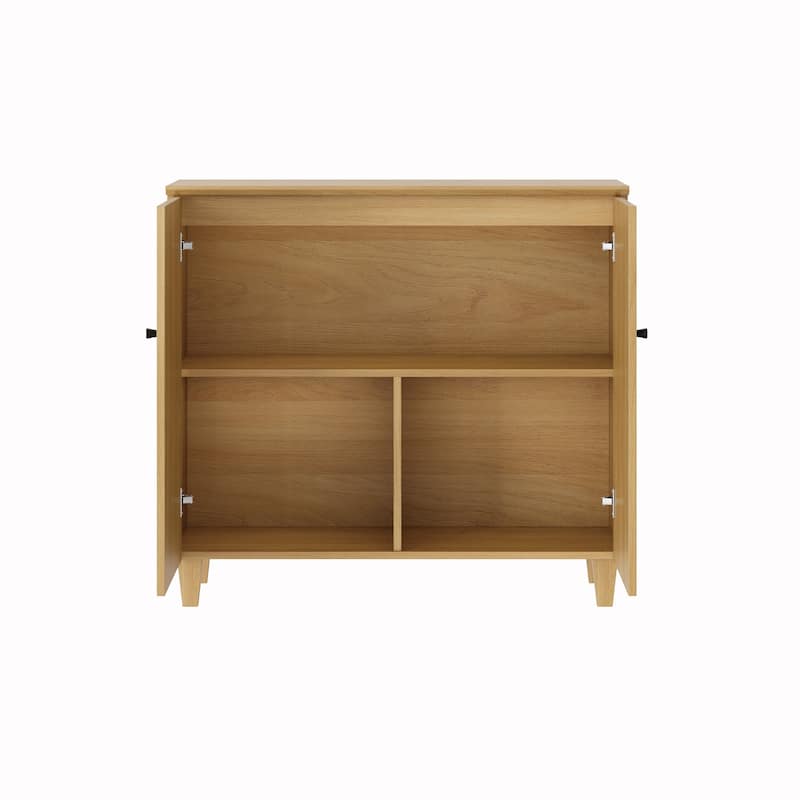 Modern 71" Tall Pantry Cabinet with Doors & Shelves for Dining Room