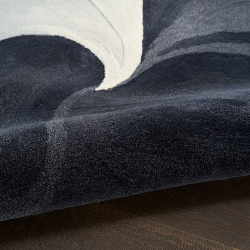 Nourison Prismatic Ivory Black Abstract Chic Hand-Tufted Indoor Rug