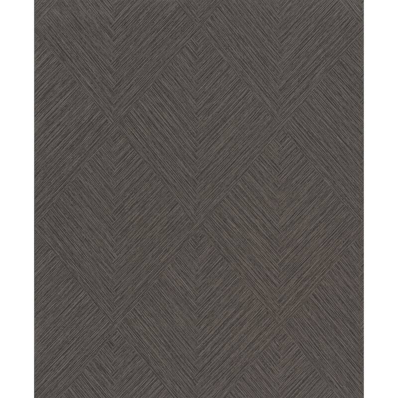 Chesapeake Hollis Charcoal Textured Diamond Wallpaper