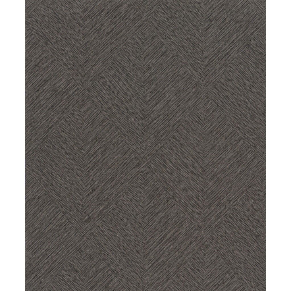 Chesapeake Hollis Charcoal Textured Diamond Wallpaper