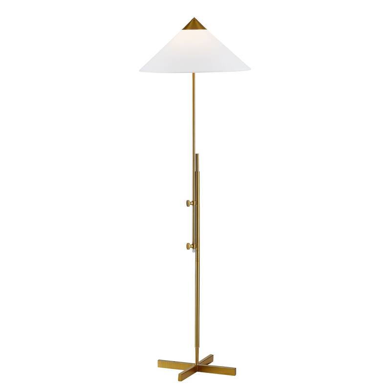 Indy 64" Floor Lamp with Linen Shade, Gold