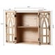 preview thumbnail 9 of 14, Farmhouse White and Natural Wood Cathedral Storage Wall Cabinet - 23.6" H x 18.9" W x 8.27" D