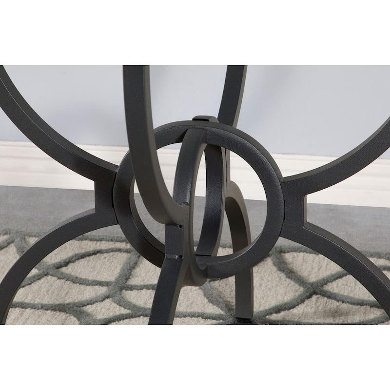 Aviano Round Metal Dining Table Base Gunmetal