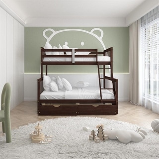 Twin Over Full Bunk Bed With Ladders And Two Storage Drawers - Bed Bath ...