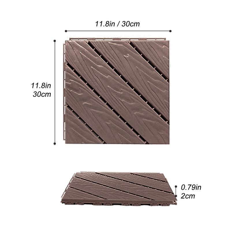 Plastic Composite Deck Tiles Set of 35pcs, Composite Decking Resist Rust, Water, Weather, Easy to DIY & Maintain,12x12i