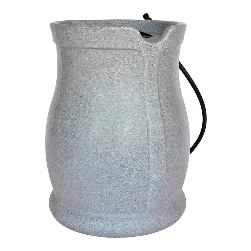 FCMP Outdoor Catalina 45 Gallon Water Outdoor Rain Catcher Barrel, Light Granite - 20