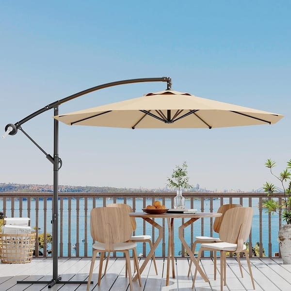 10 ft cantilever patio umbrella bed bath and beyond 10FT UV Protection Cantilever Umbrella Outdoor Patio - Bed Bath & Beyond