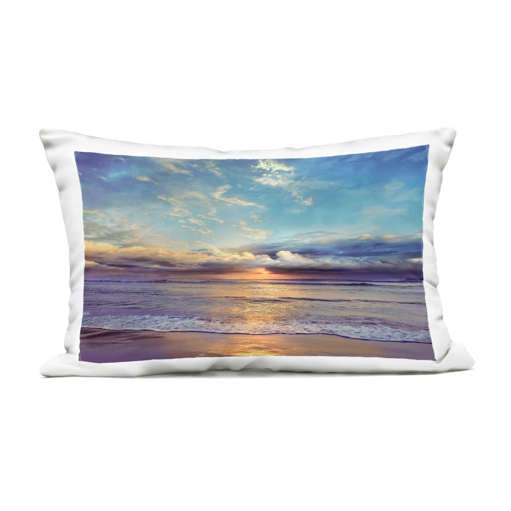 Stupell Sun Rays on Beach Shore Printed Outdoor Throw Pillow Design by Mike Calascibetta