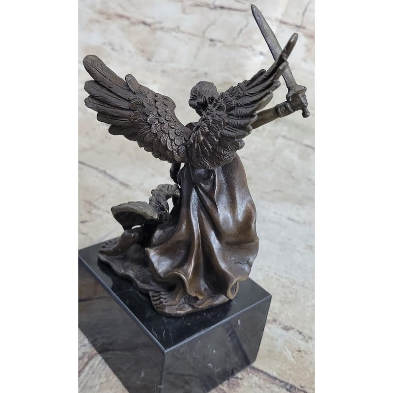 Signed Original Valli Religious Church St.Michael Lucifer Bronze Sculpture Sale