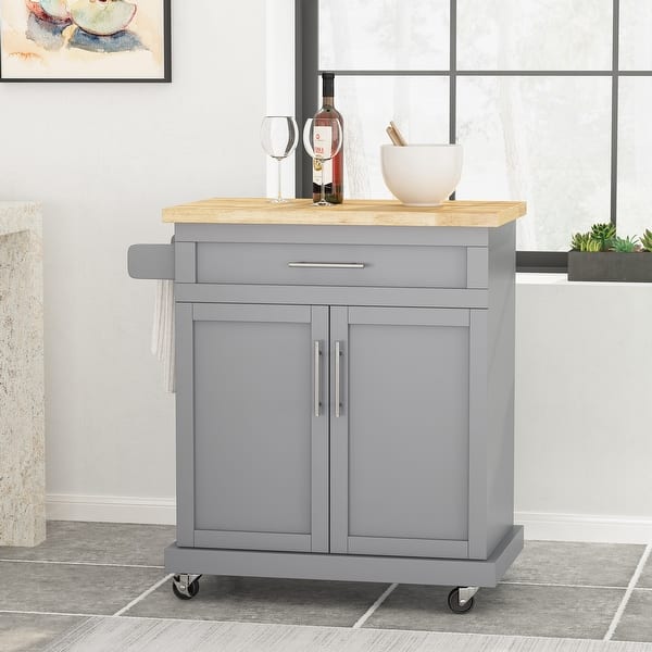 slide 2 of 35, Batavia Indoor Kitchen Cart with Wheels by Christopher Knight Home