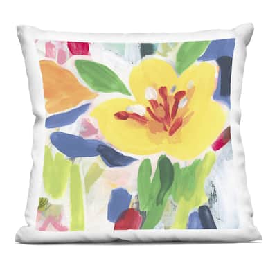 Stupell Bright Yellow Buttercup Blooms Decorative Printed Throw Pillow Design by June Erica Vess