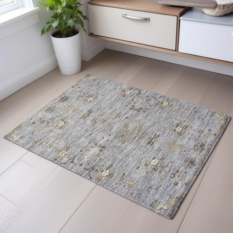 Premium Washable Super Soft Traditional Ozark Mayfield Rug - Gray - 1'8" x 2'6"