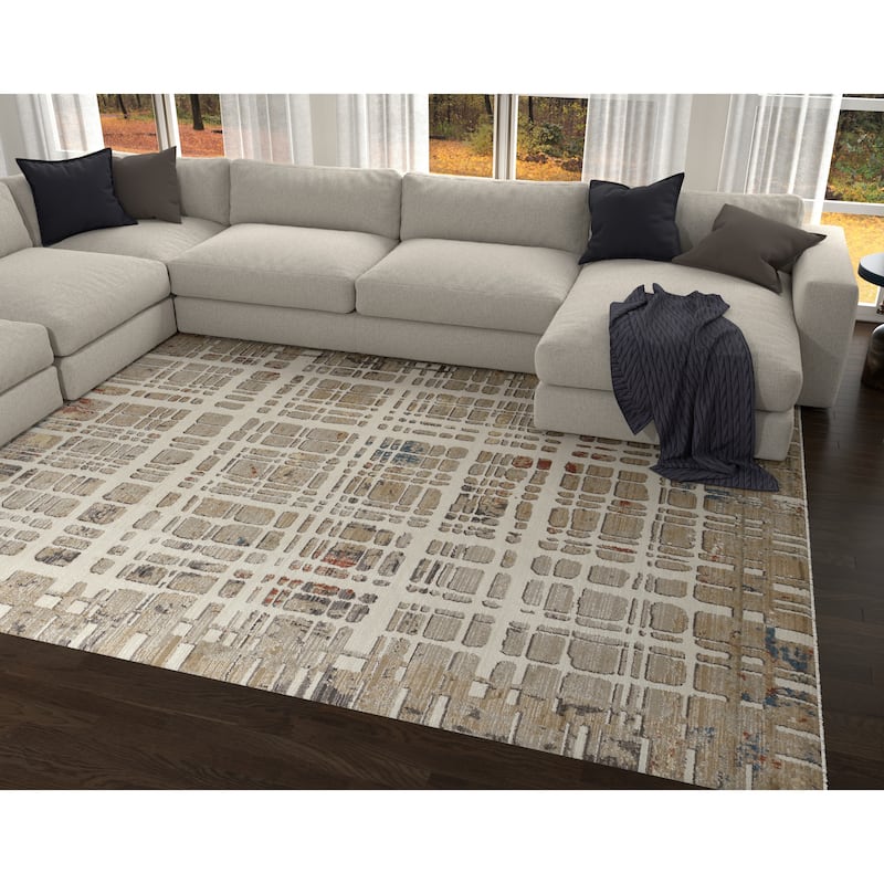 Domani Craze Neutrally Bold Geometric Area Rug