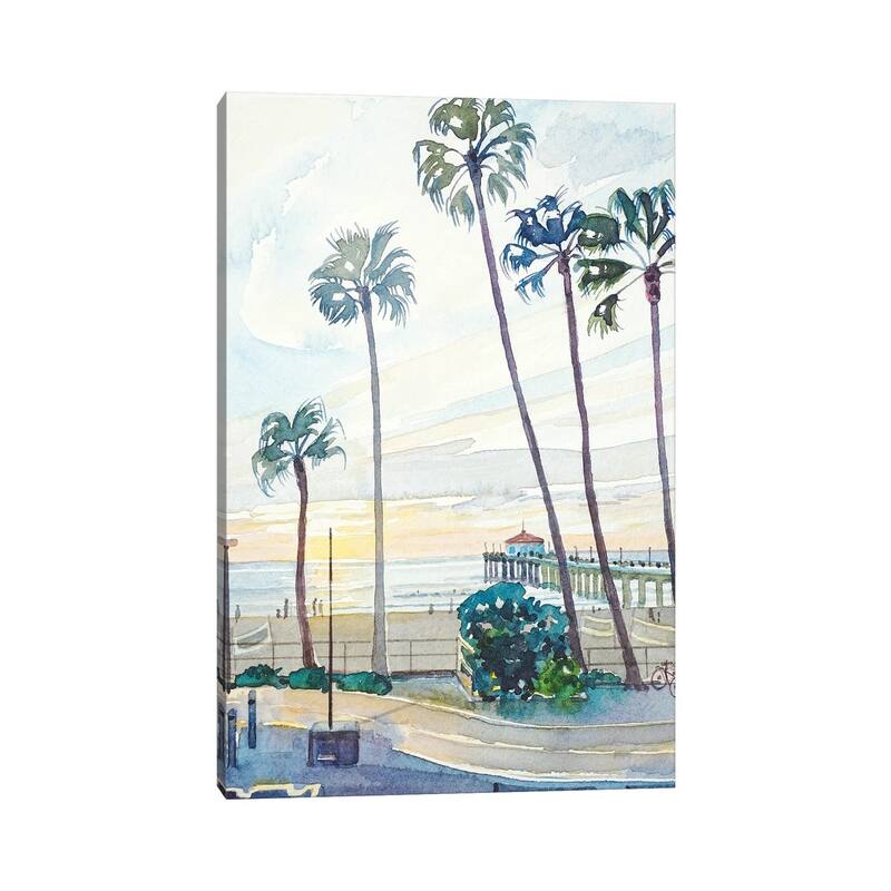 iCanvas "Manhattan Beach Pier" by Luisa Millicent Canvas Print