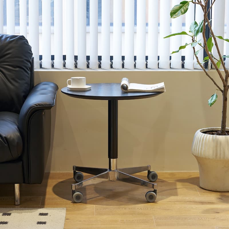 Movable Adjustable Coffee Table 360 Swivel - Black