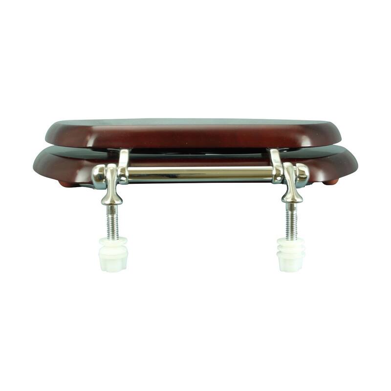 Wooden Elongated Toilet Seat with Lid Cherry Finish Oval Seats with Non Slip Polymer Bumper Stabilizers Renovators Supply - N/A