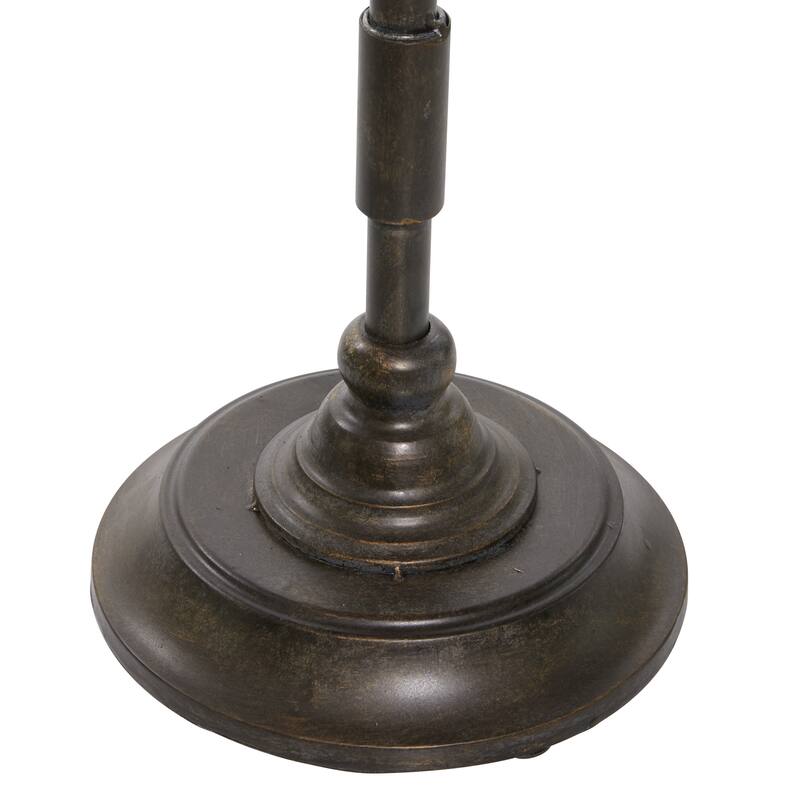 Metal Accent Table with Brown Wood Top - Bronze - Roche River Decor