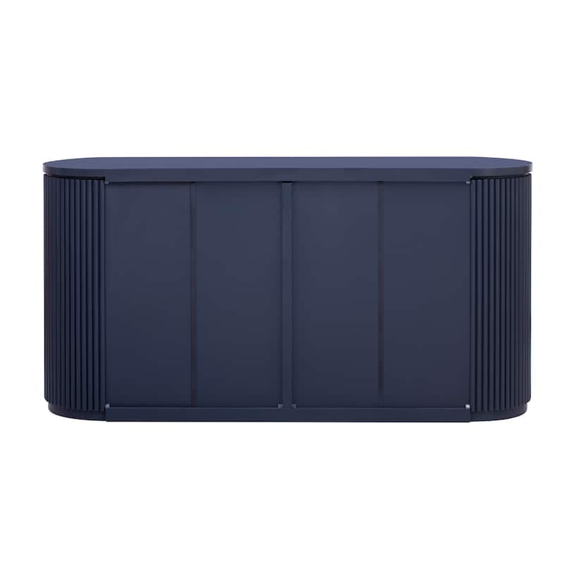 63" Vertical Striped Door Storage Cabinet with Adjustable Shelves