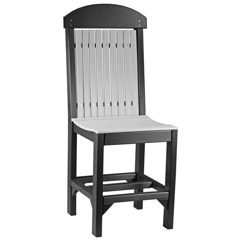 Set of 4 Poly Lumber Classic Dining Chairs - Side Chair - Dove Gray & Black - Counter Height