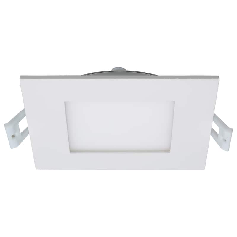 10 Watt LED Direct Wire Downlight Edge-lit 4-Inch CCT Selectable Square Remote Driver