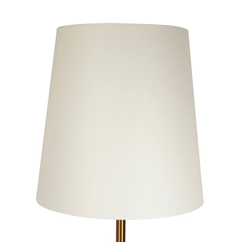 Modern Floor Lamp with Brass Accent Table with Large White Shade