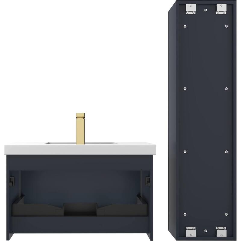 Blossom Positano 30" Floating Vanity with Sink & Side Cabinet