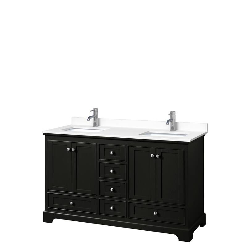 Deborah 60-inch Double Vanity, Cultured Marble Top