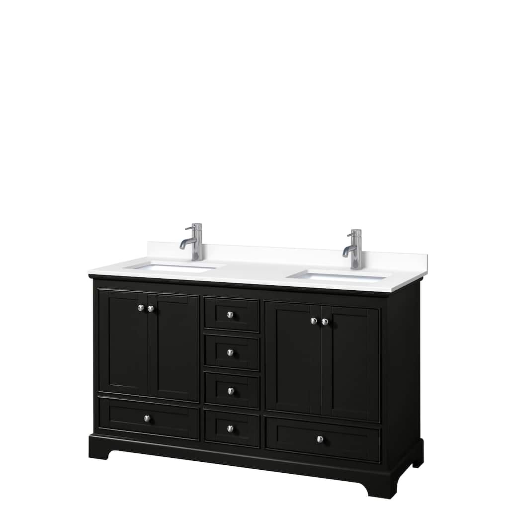 Deborah 60-inch Double Vanity, Cultured Marble Top