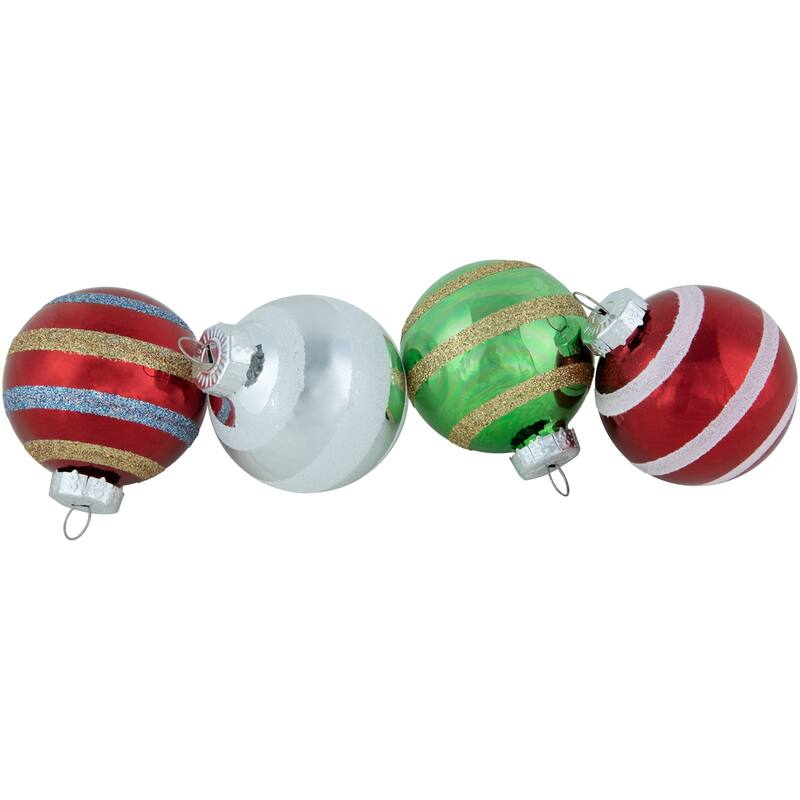 12ct Multi Color Vintage Design Glass Ball Christmas Ornaments 2.25"
