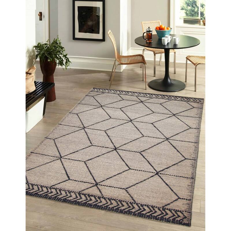ECARPETGALLERY Braid weave Sienna Khaki Wool Rug - 4'11 x 7'10