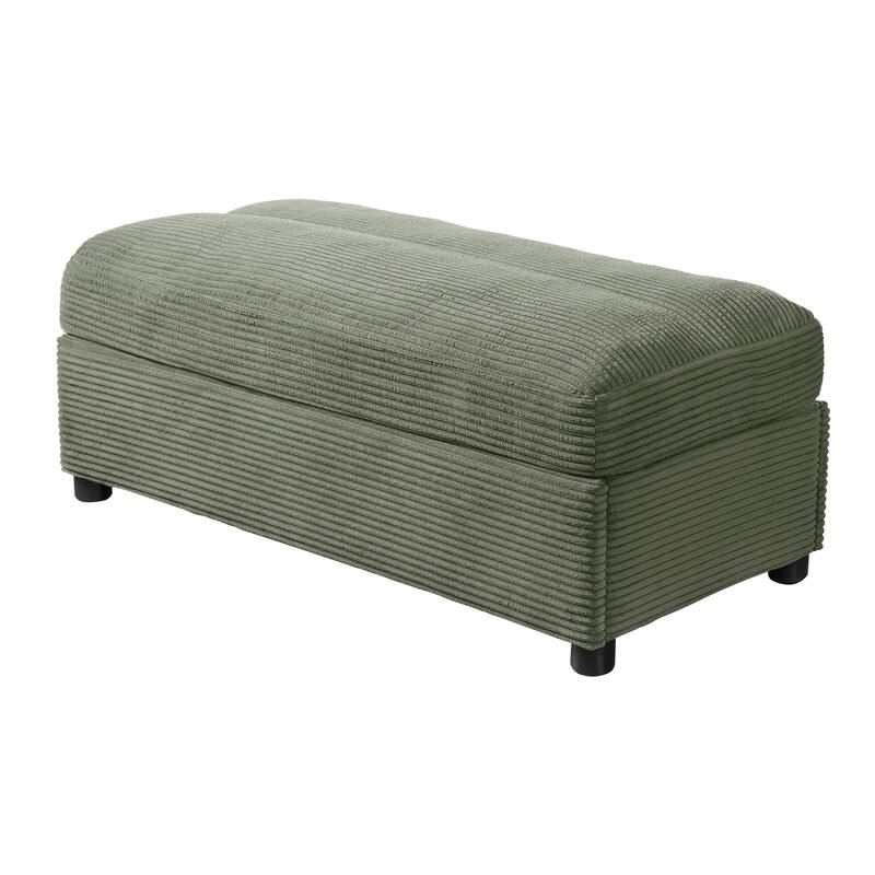 Christopher Knight Home - LuxeComfort Grey Oversized Corduroy Upholstered Chaise Lounge Chair with Storage Ottoman.