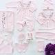 preview thumbnail 2 of 4, Newborn Baby Girl Outfit Set - Flower Embroidered Layette & Lace Details Pink