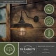 preview thumbnail 3 of 11, VAXCEL Dorado 16.75 in. H 1-Light Dark Bronze Dusk to Dawn Sensor Farmhouse Outdoor Wall Sconce, Gooseneck with Metal Cage Shade