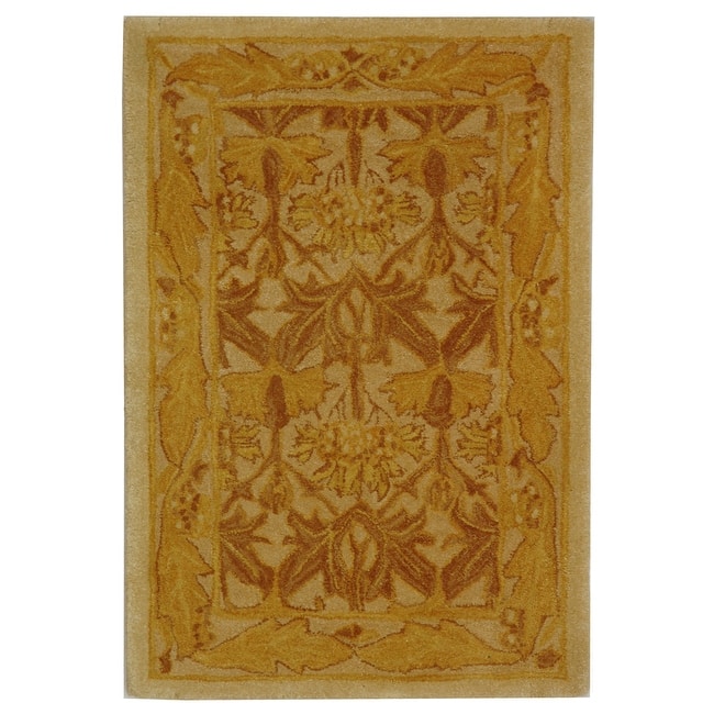 SAFAVIEH Handmade Anatolia Sevinj Traditional Oriental Wool Rug - 2' x 3' - Beige/Gold